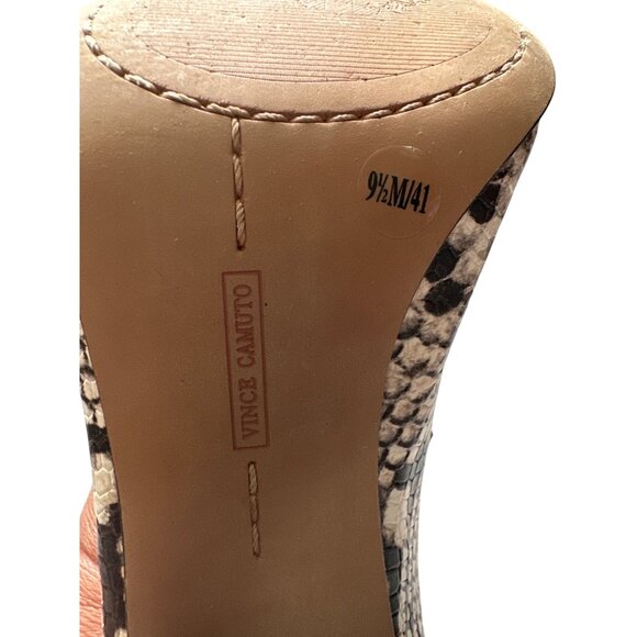 Vince Camuto Tillen Snake Print Ankle Boots Unique Block Heel Pointed Toe 9.5 - Picture 10 of 10